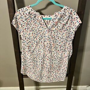 Colorful polka dot top size large